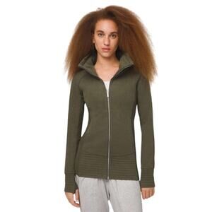 Lululemon Radiant Jacket II Heathered Fatigue Green size 6